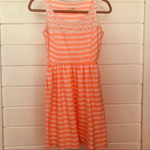 Maison Jules coral and white striped dress xs